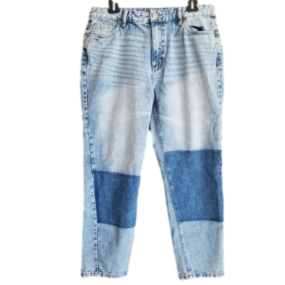 Stylish Blue Patchwork Women Jeans